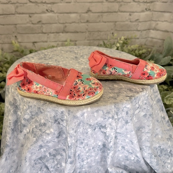 Circo Pink & Blue Floral Espadrille A-Line Bow Flats - Toddler Girls 5 💖NWOT💖 - Picture 3 of 8